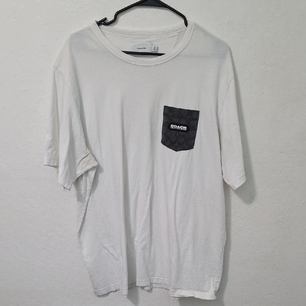 Coach White and Black Short Sleeve Tee